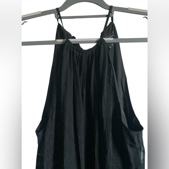 CLUB MONACO Burnout Pleated Maxi Dress Black Size 8 - Picture 6 of 13